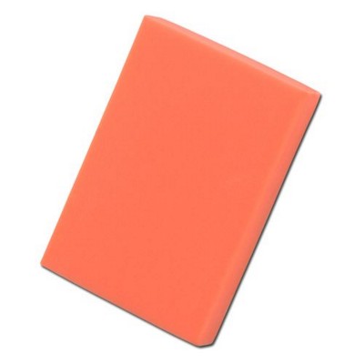 Branded Promotional COLOURFUL RECTANGULAR ERASER in Neon Fluorescent Orange Pencil Eraser From Concept Incentives.
