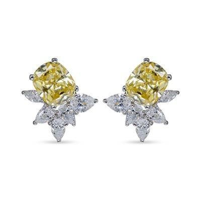 Branded Promotional SIMULATED CZ DIAMOND AND LAB CREATED CITRINE GEMSTONE STUD EARRINGS Jewellery From Concept Incentives.