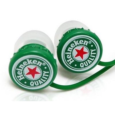 Branded Promotional BOTTLE CAP SHAPE TUBE EARBUDS Earphones From Concept Incentives.