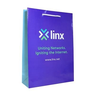Branded Promotional ENDURANCE LUXURY PAPER CARRIER BAG with Gloss Finish & Short Rope Handles Carrier Bag From Concept Incentives.