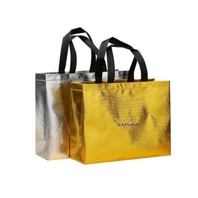 Branded Promotional METALLIC LAMINATED TOTE BAG Bag From Concept Incentives.