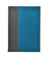 Branded Promotional NEWHIDE BICOLOUR A5 DAY PER PAGE DESK DIARY in Cyan from Concept Incentives