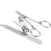 Branded Promotional SILVER CHROME METAL 3 PIECE MANICURE SET in Silver Manicure Set From Concept Incentives.