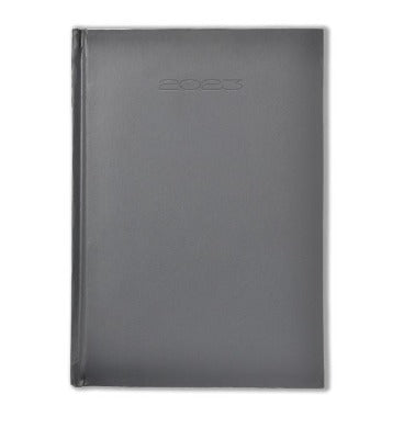 Branded Promotional SMOOTHGRAIN A5 DAY TO PAGE DESK DIARY in Black from Concept Incentives