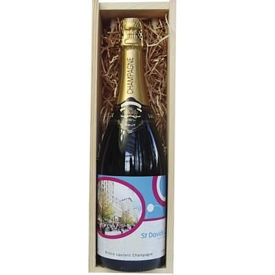 Branded Promotional PERSONALISED CHAMPAGNE in Wood Box Champagne From Concept Incentives.