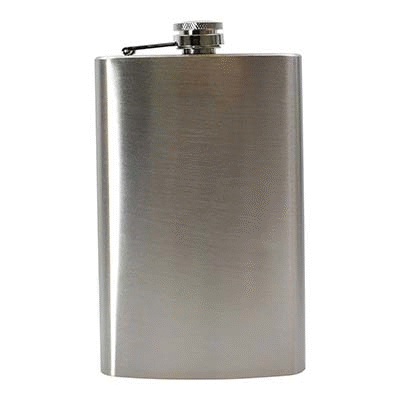 Branded Promotional 10 OZ HIP FLASK in Silver Stainless Steel Metal Hip Flask From Concept Incentives.