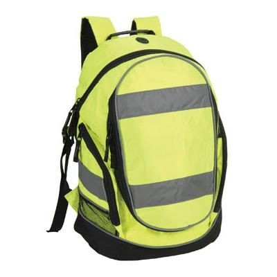 Branded Promotional HI-VIS BACKPACK RUCKSACK Bag From Concept Incentives.