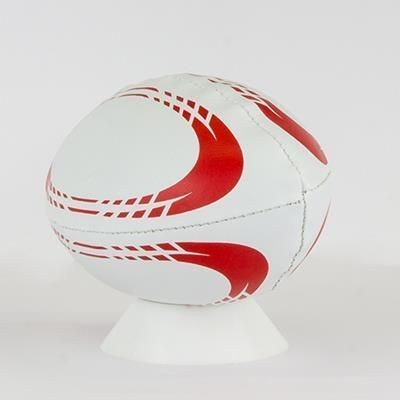 Branded Promotional MINI SIZE 0 SOFT FILLED RUGBY BALL in PVC Rugby Ball From Concept Incentives.