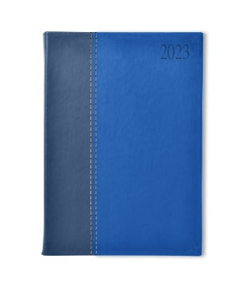 Branded Promotional NEWHIDE BICOLOUR A5 DAY PER PAGE DESK DIARY in Red from Concept Incentives