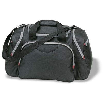 Branded Promotional SPORTS HOLDALL OR TRAVEL BAG in Black Bag From Concept Incentives.