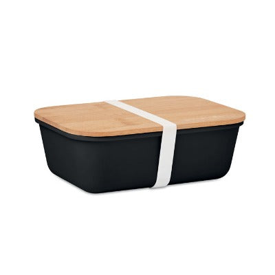 Branded Promotional LUNCH BOX with Bamboo Lid in White Lunch Box from Concept Incentives