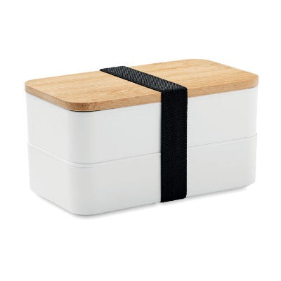 Branded Promotional LUNCH BOX in PP with Bamboo Lid From Concept Incentives