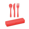 Branded Promotional CUTLERY SET in PP Red Cutlery Set from Concept Incentives
