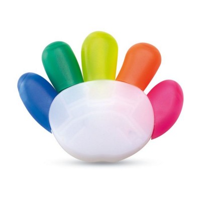 Branded Promotional HAND SHAPE 5 COLOUR HIGHLIGHTER SET in Multi Colour Highlighter Set From Concept Incentives.