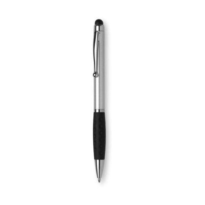 Branded Promotional TWIST & TOUCH PLASTIC BALL PEN in Matt Silver Pen From Concept Incentives.