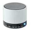 Branded Promotional ROUND BLUETOOTH SPEAKER with Rubber Finish in White Speakers From Concept Incentives.