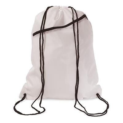 Branded Promotional LARGE POLYESTER DRAWSTRING BAG in Black Bag From Concept Incentives.