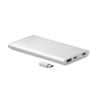 Branded Promotional POWER BANK 4000 MAH with Type C Port in Aluminium Metal Charger From Concept Incentives.
