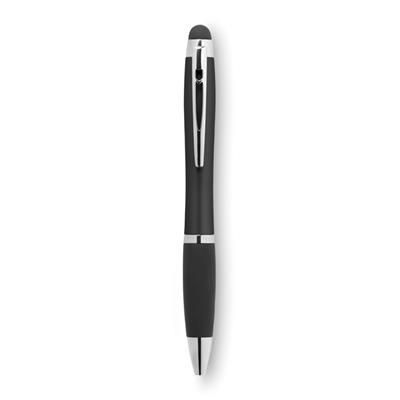 Branded Promotional TWIST ACTION BALL PEN in Abs with Stylus & Soft Grip Pen From Concept Incentives.