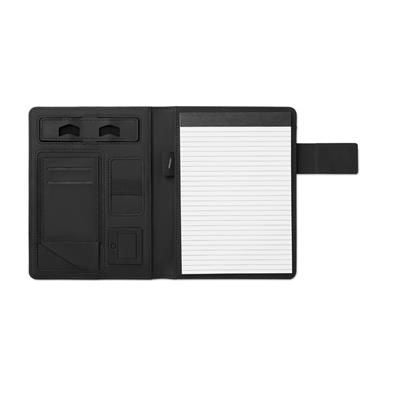 Branded Promotional A4 PORTFOLIO in Linen PU with Magnetic Closure Including Power Bank with 4000 Mah Capacity Conference Folder From Concept Incentives