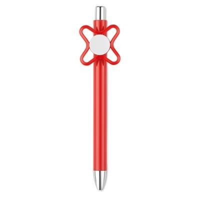 Branded Promotional TWIST ACTION BALL PEN in Abs with Spinner on Top Pen From Concept Incentives.