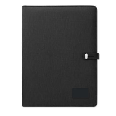 Branded Promotional A4 PORTFOLIO in Linen PU Conference Folder From Concept Incentives.