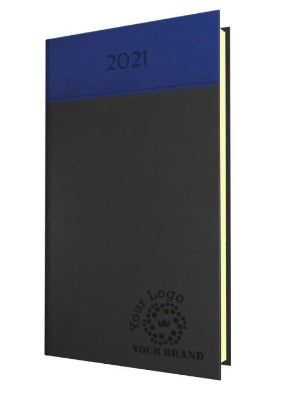 Branded Promotional HORIZON BICOLOUR POCKET WEEK TO VIEW DIARY in Grey and Red from Concept Incentives