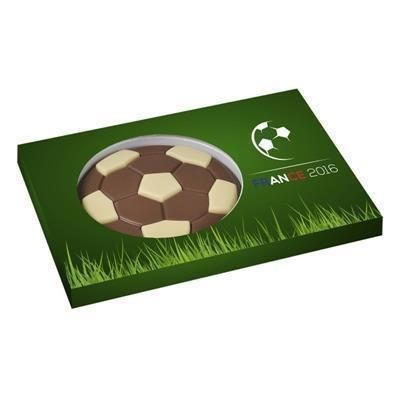 Branded Promotional PROMOTIONAL 2D CHOCOLATE FOOTBALL GIFT BOX Chocolate From Concept Incentives.