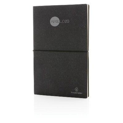 Branded Promotional A5 BONDED LEATHER NOTE BOOK in Brown Jotter From Concept Incentives.