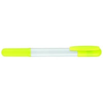 Branded Promotional PRIMA GEL HIGHLIGHTER in White with Yellow Trim & Highlighter Highlighter Pen From Concept Incentives.