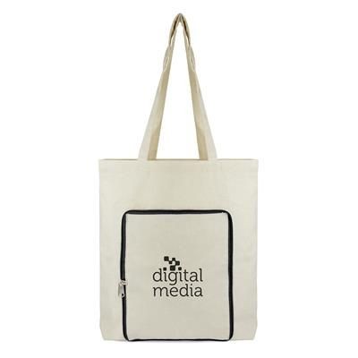 Branded Promotional FARRINGTON SHOPPER with Black Zip Bag From Concept Incentives.
