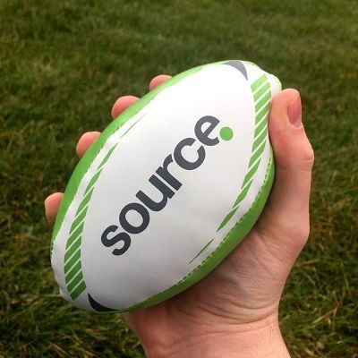 Branded Promotional MINI SOFTEE COTTON FILLED RUGBY BALL Rugby Ball From Concept Incentives.