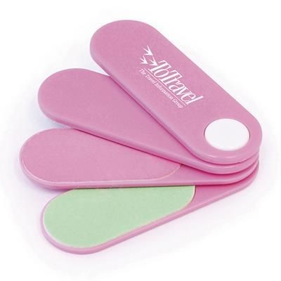 Branded Promotional TUPLET NAIL FILE in Pink Nail File From Concept Incentives.