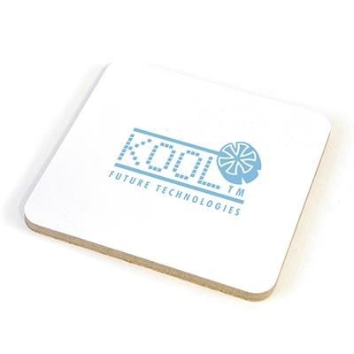 Branded Promotional SQUARE COLOUR COASTER in White Coaster From Concept Incentives.