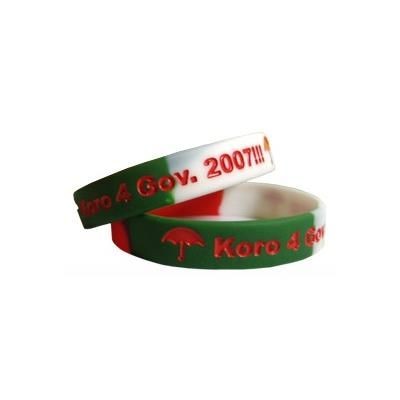 Branded Promotional SILICON WRIST BAND with Recessed & Colour Infilled Logo Wrist Band From Concept Incentives.