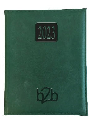 Branded Promotional RIO MANAGEMENT DESK DIARY in Green from Concept Incentives
