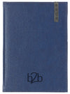 Branded Promotional SANTIAGO A5 PAGADAY DESK DIARY in Blue and Grey from Concept Incentives