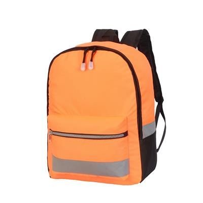 Branded Promotional GATWICK HIGH VISIBILITY REFLECTIVE BACKPACK RUCKSACK in Hi-vis Orange Bag From Concept Incentives.