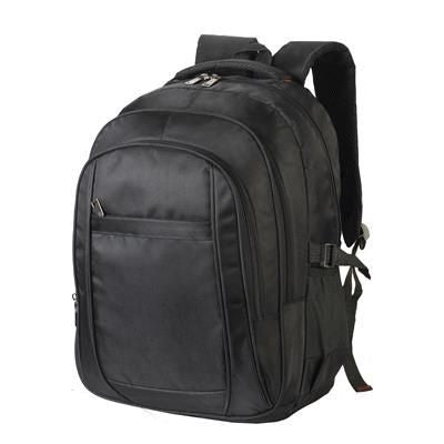 Branded Promotional STUTTGART LAPTOP BACKPACK RUCKSACK in Black Bag From Concept Incentives.