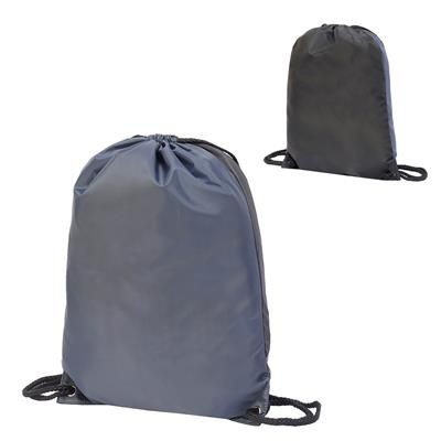 Branded Promotional STAFFORD CONTRAST DRAWSTRING BACKPACK RUCKSACK in Dark Grey & Black Bag From Concept Incentives.