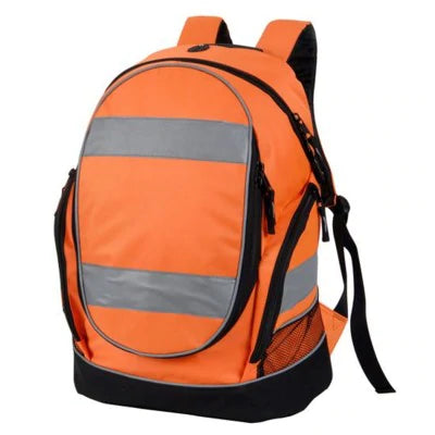 Branded Promotional HIGH VISIBILITY REFLECTIVE BACKPACK RUCKSACK in Neon Fluorescent Yellow Bag From Concept Incentives.