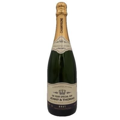 Branded Promotional PERSONALISED CHAMPAGNE GIFT 750ML Champagne From Concept Incentives.