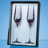 Branded Promotional 2 PINK DIAMANTE CHAMPAGNE FLUTE SET with Spiral Design Cutting Champagne Flute From Concept Incentives.