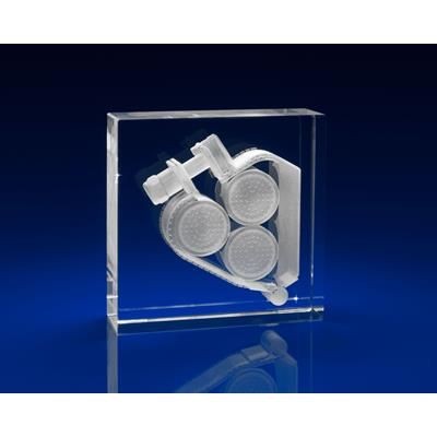 Branded Promotional SQUARE PAPERWEIGHT in Crystal Award From Concept Incentives.