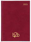 Branded Promotional STRATA A5 WEEK TO VIEW DESK DIARY in Burgundy from Concept Incentives