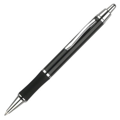 Branded Promotional SYMPHONY BALL PEN in Black with Black Trim & Silver Clip & Tip Pen From Concept Incentives.