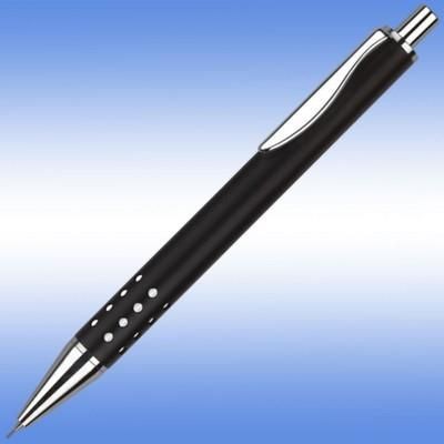 Branded Promotional TECHNO MECHANICAL PROPELLING PENCIL in Black with Silver Trim Pencil From Concept Incentives.