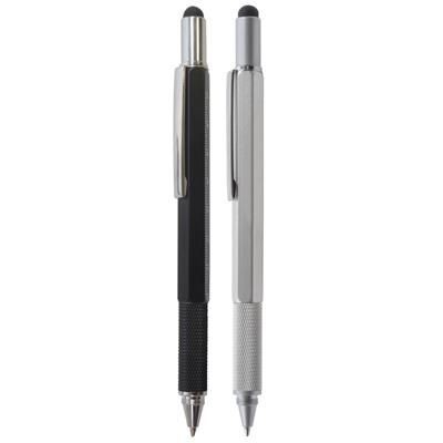 Branded Promotional SYSTEMO 6-IN-1 HEXAGONAL METAL MULTI-FUNCTIONAL PEN Pen From Concept Incentives.