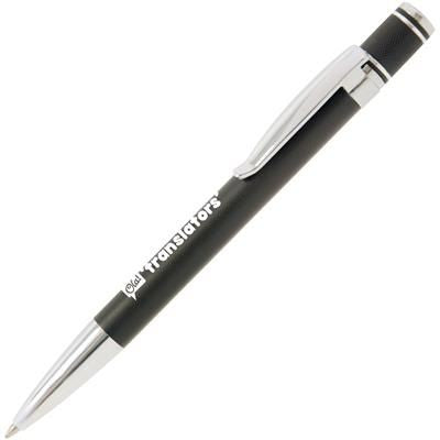 Branded Promotional TOP TWIST METAL BALL PEN in Black Pen From Concept Incentives.