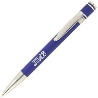 Branded Promotional TOP TWIST METAL BALL PEN in Blue Pen From Concept Incentives.